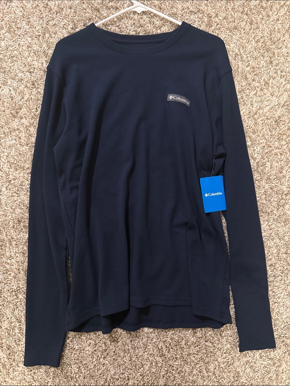 Columbia Navy Ribbed Long Sleeve Performance Top